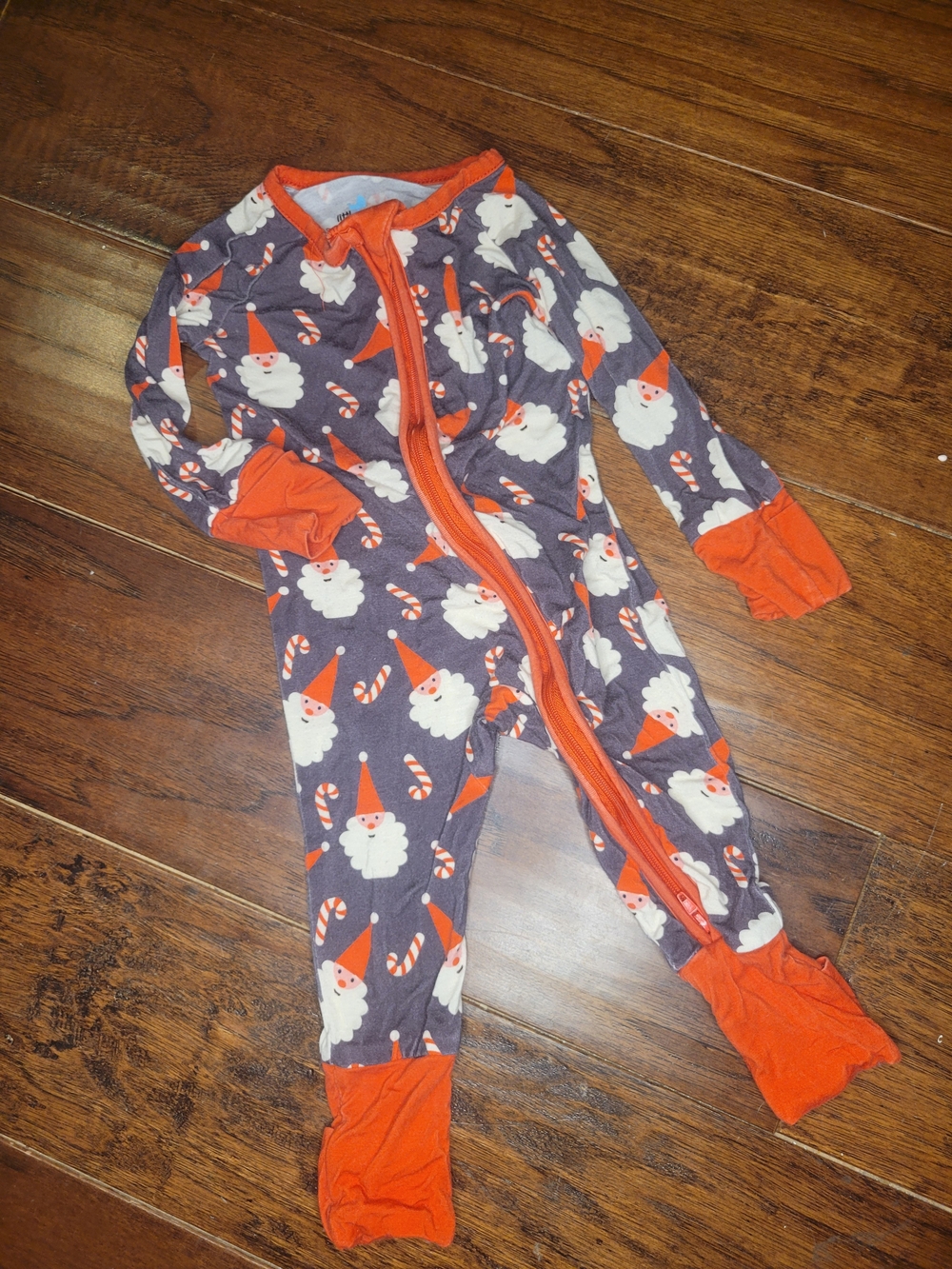 Little One Bamboo Holiday Santa One-Piece Pajama
